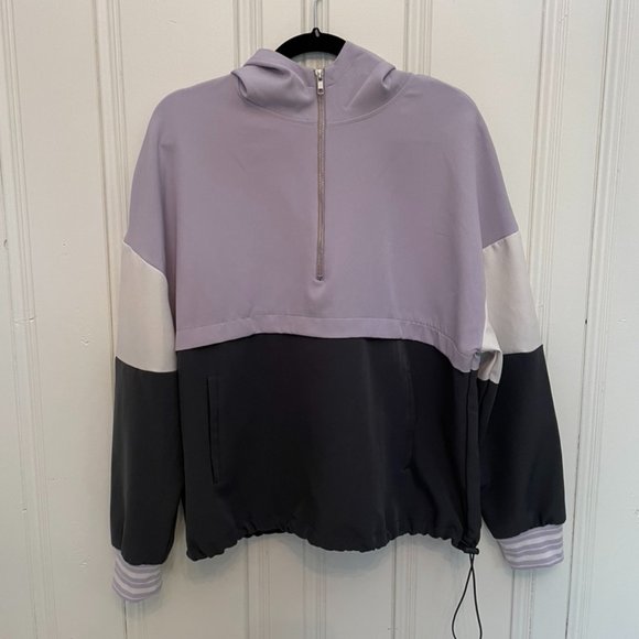 💚 NWOT Avia Hoodie Half Zip Purple Gray White Lar - Picture 2 of 5